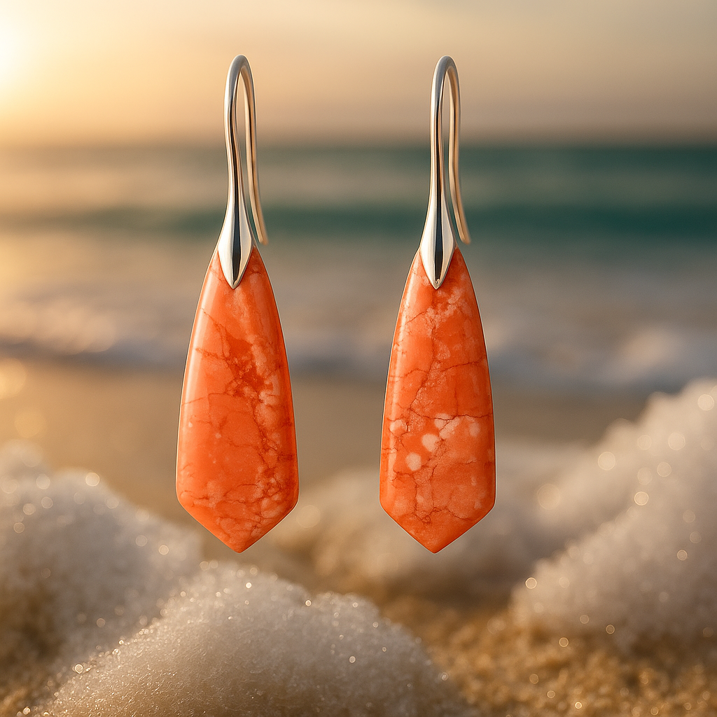 Coralia | Pendientes en tono coral luminoso