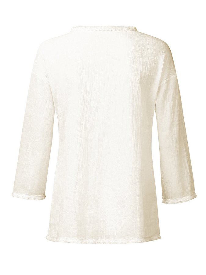T-shirt casual in lino - Charleigh