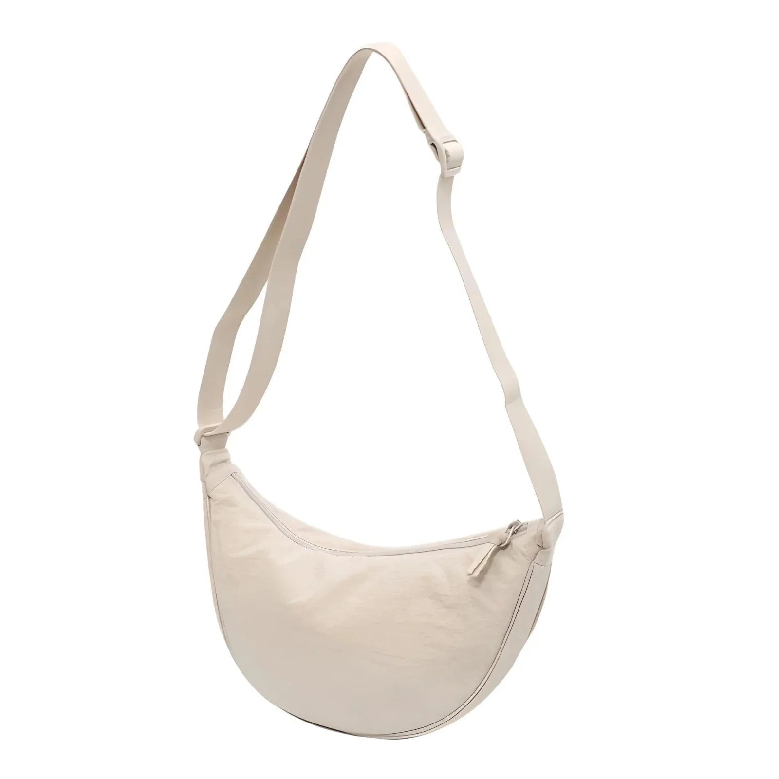 CROSSBODY BOLSO - ADJUSTABLE STRAP - ZIPPER - HALF MOON BOLSO - BUM BOLSO
