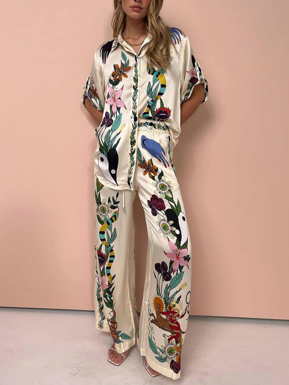 PANTALONES SATINADOS ESTAMPADO ÚNICO – ELEGANCIA Y COMODIDAD CON ESTILO