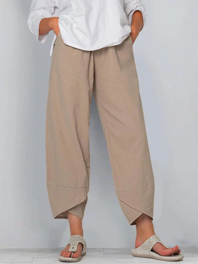 PANTALONES CASUALES NOVENA DE ALGODÓN Y LINO ECOLÓGICOS