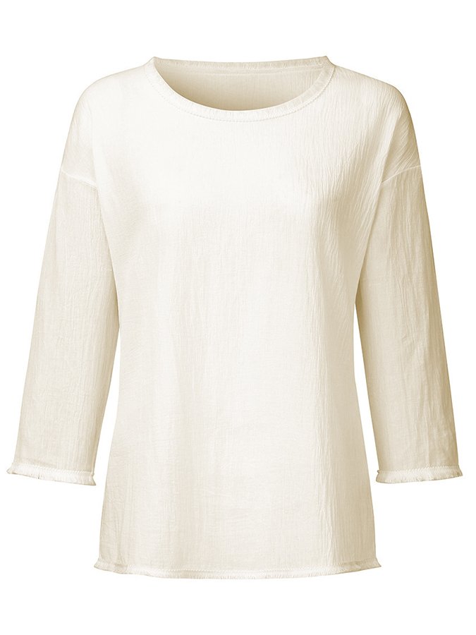 T-shirt casual in lino - Charleigh