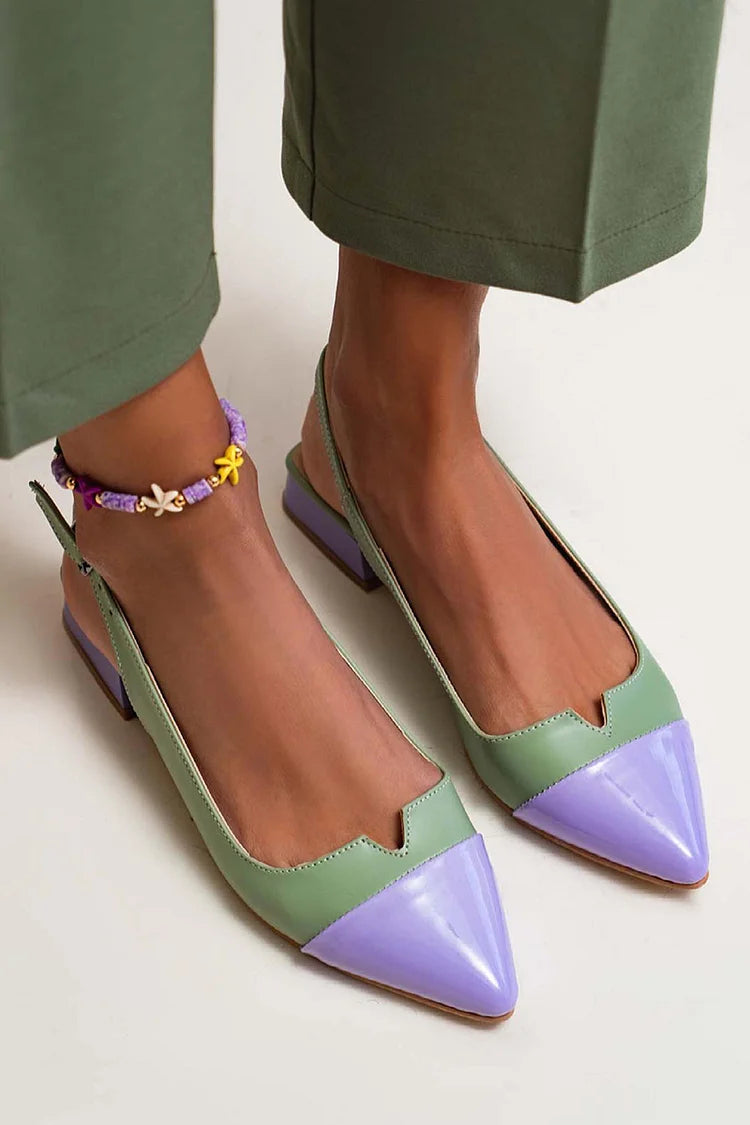 Vittoria™ | Ballerinas elegantes bicolor con puntera definida y correa trasera