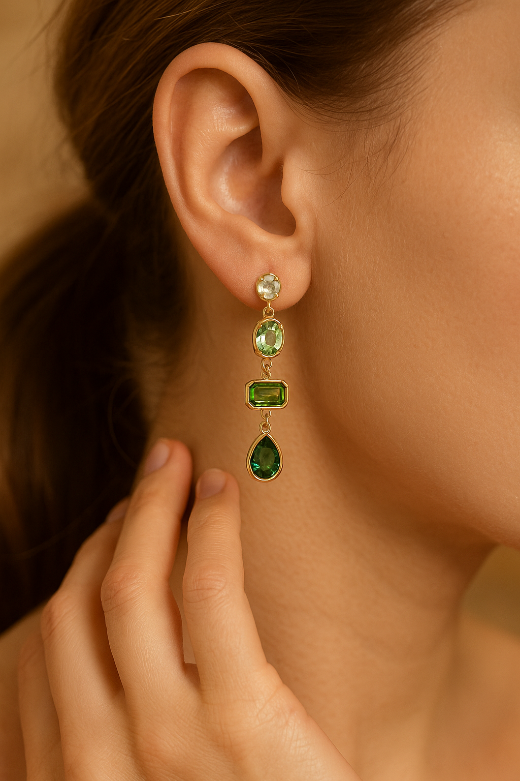 Pendientes Kona Gemas Verdes