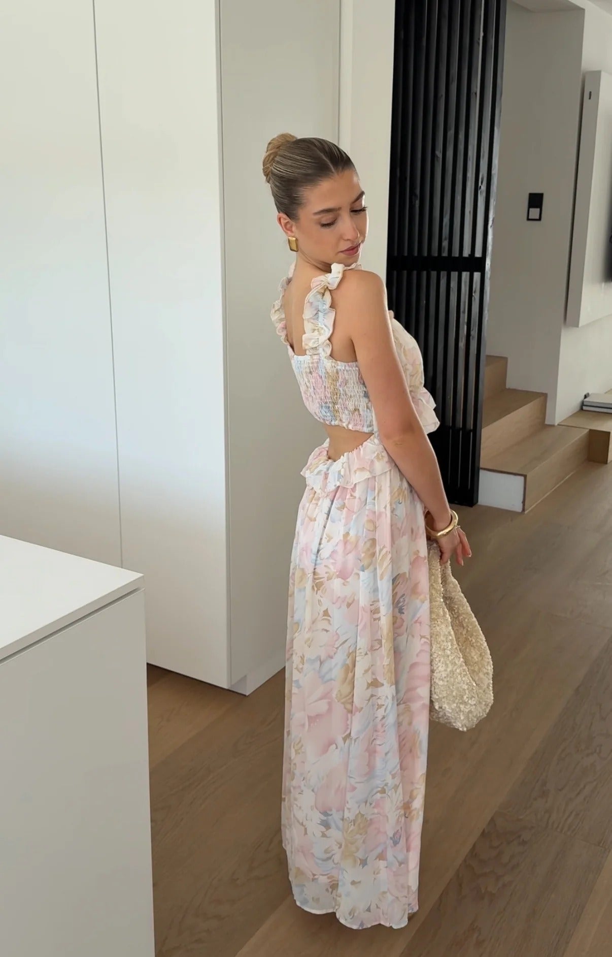VESTIDO LARGO FLORAL ELEGANTE