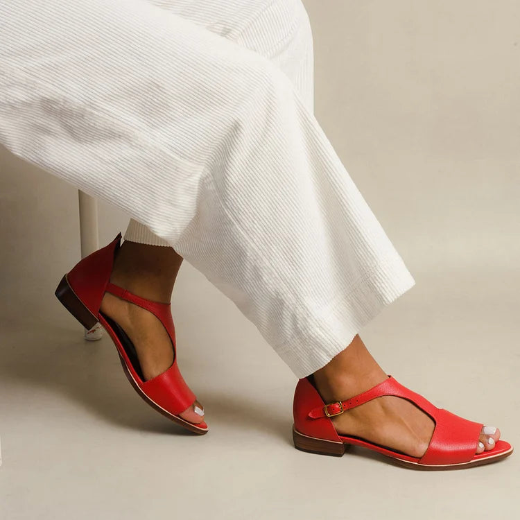 Albina™ | Sandalias bajas elegantes con tiras ajustables para un look refinado