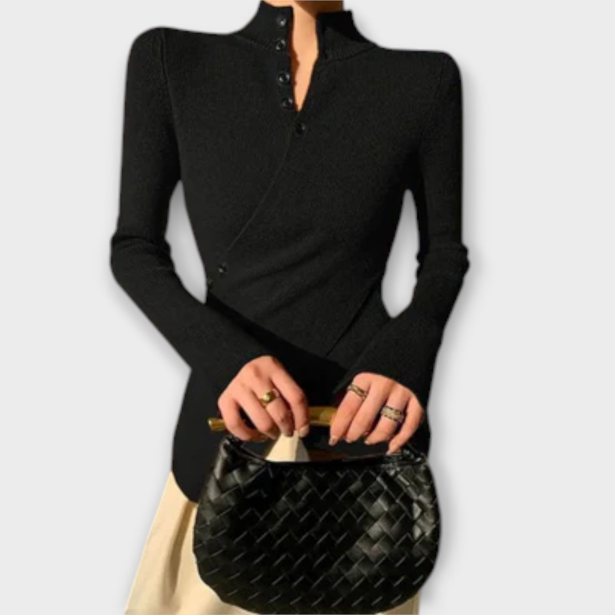 PARIS – BLUSA ELEGANTE DE ALGODÓN ACANALADO PARA MUJER