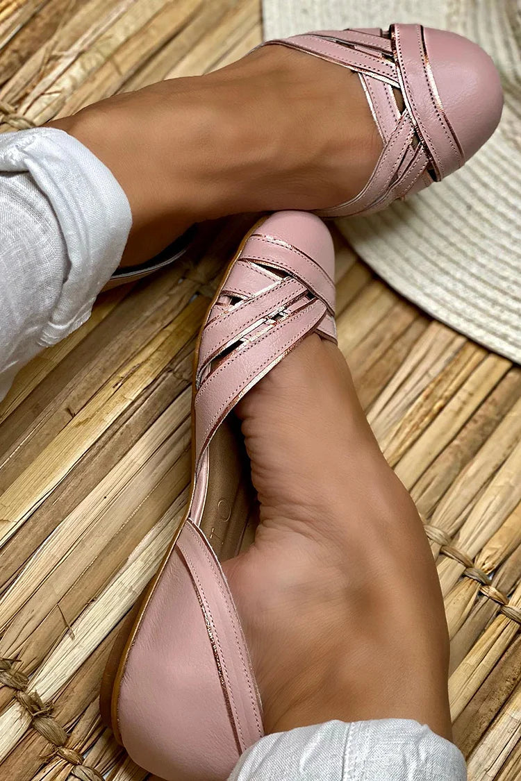 Emilia™ | Zapatos artesanales open-side con diseño entrelazado