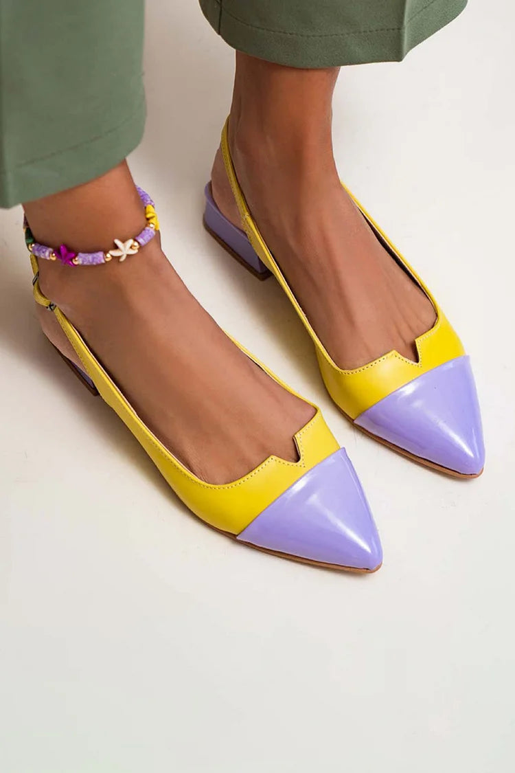 Vittoria™ | Ballerinas elegantes bicolor con puntera definida y correa trasera