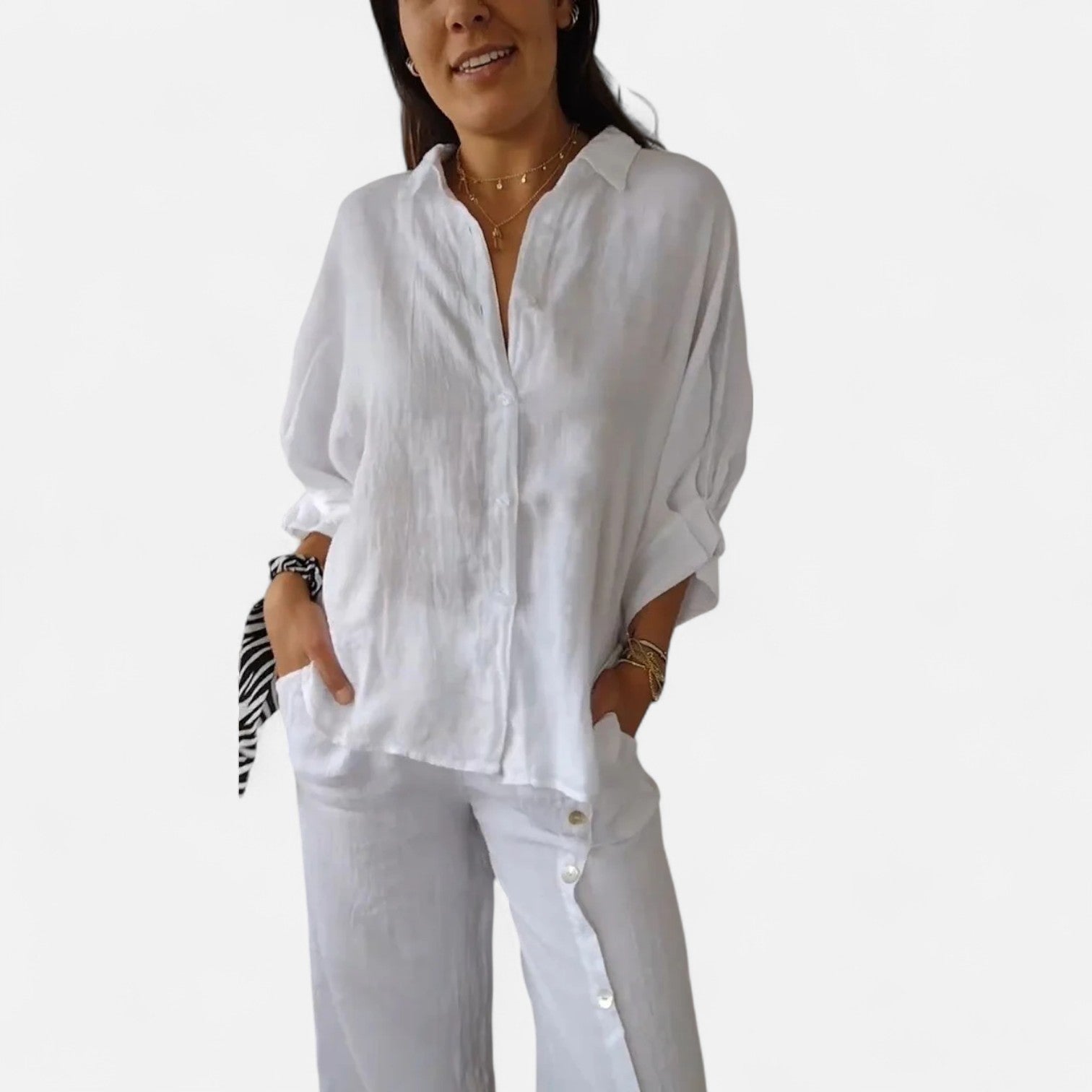 Old Monarchy | Camicia estiva da donna in lino - grazia senza sforzo, eleganza traspirante