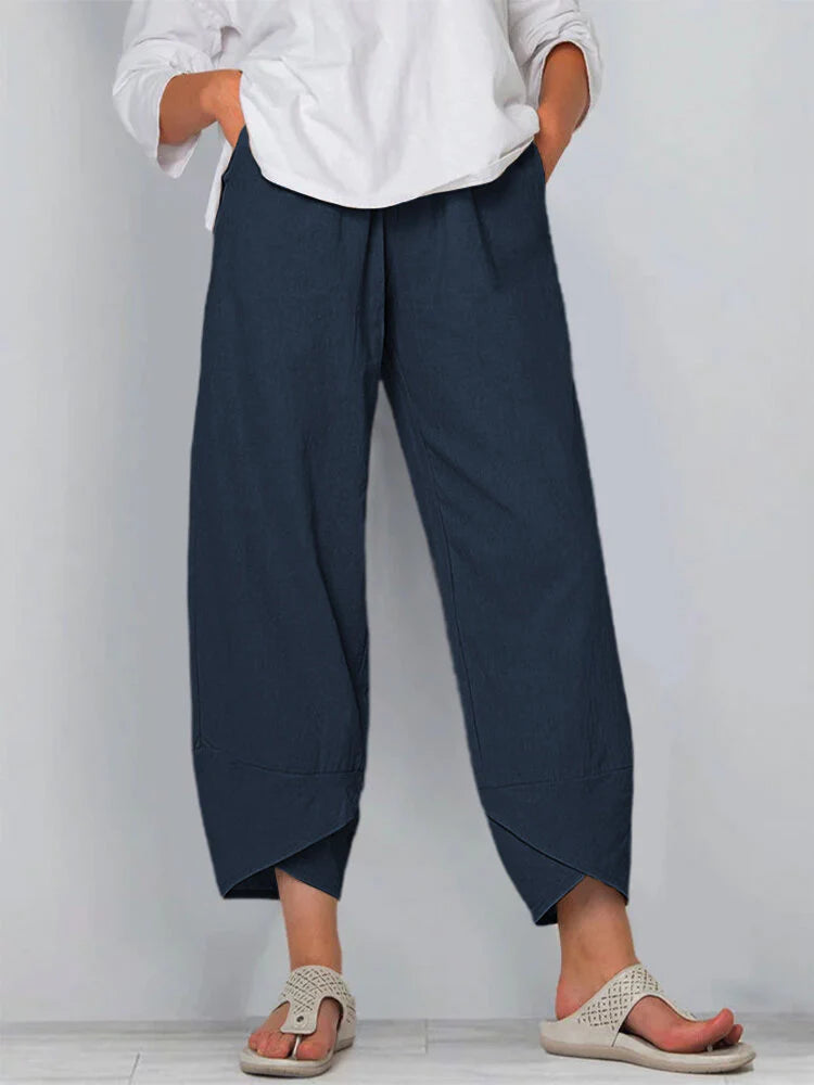 PANTALONES CASUALES NOVENA DE ALGODÓN Y LINO ECOLÓGICOS