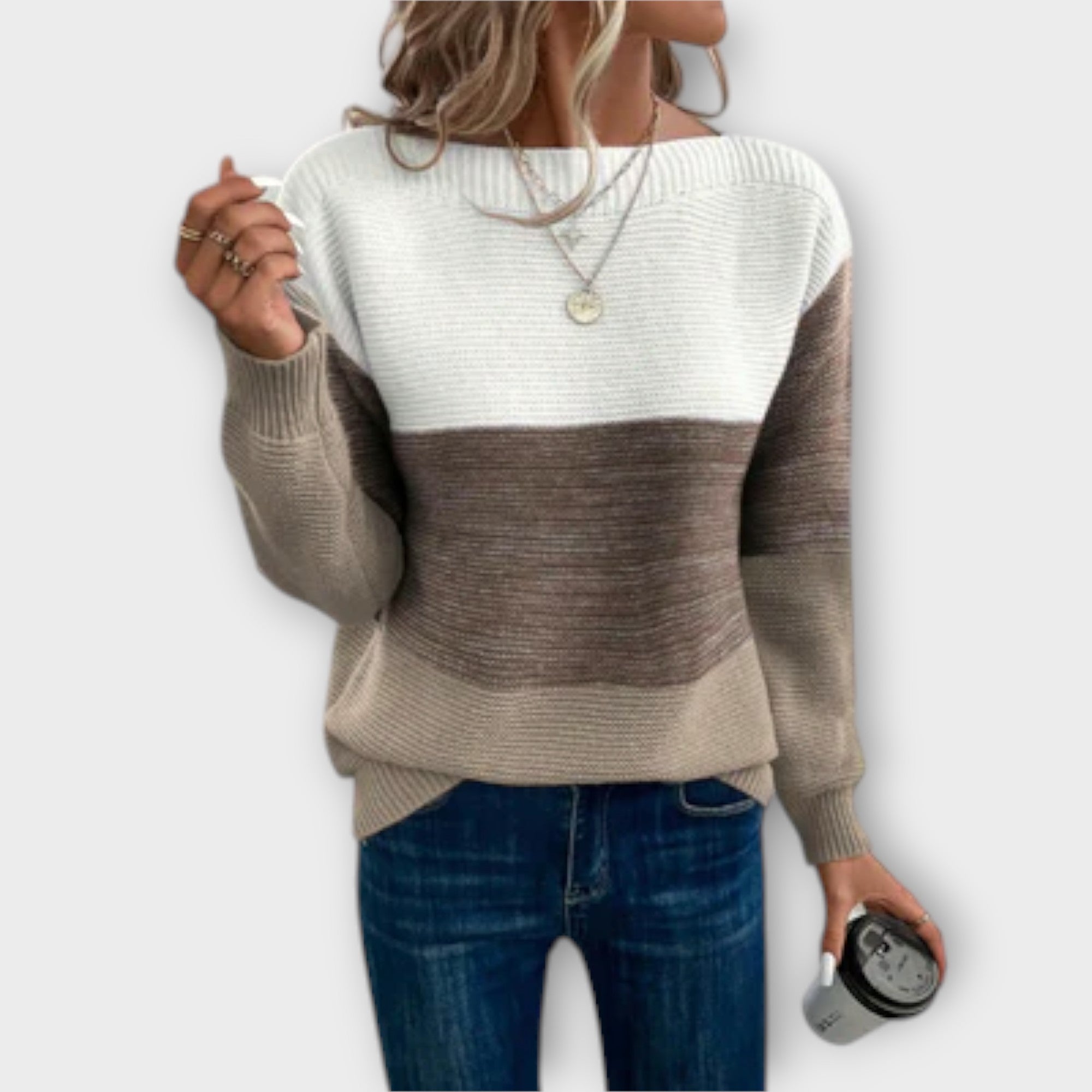 BERNA – SUÉTER PATCHWORK MODERNO Y ELEGANTE PARA MUJER