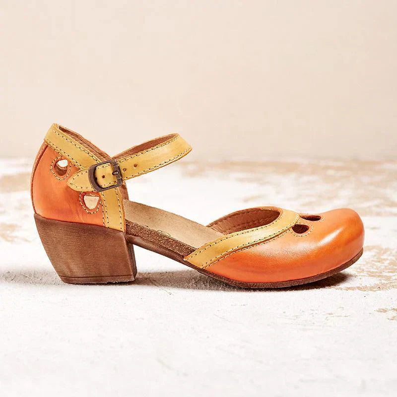 Faye | Elegantes Sandalias Con Tacón Bajo Para Máxima Comodidad