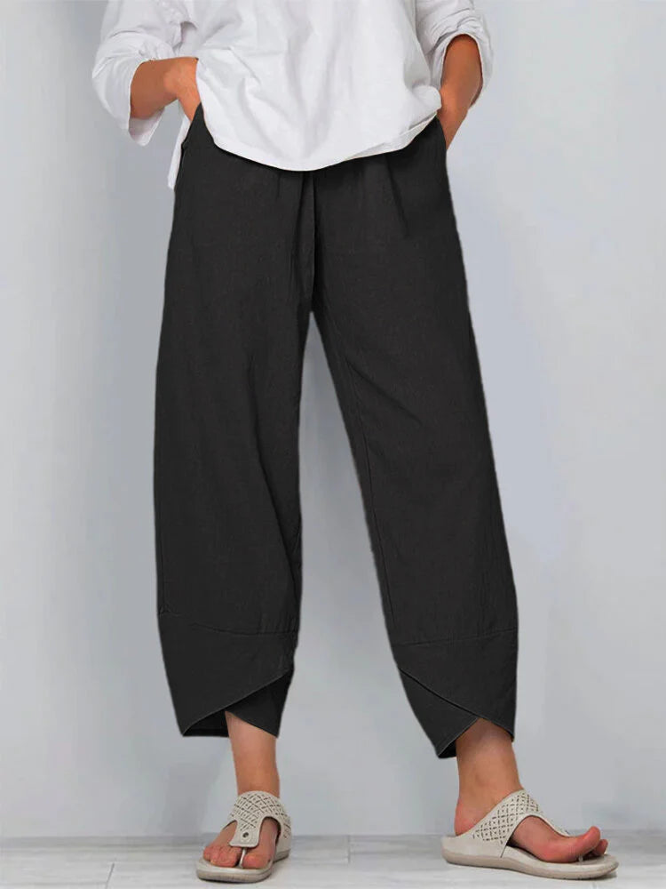 PANTALONES CASUALES NOVENA DE ALGODÓN Y LINO ECOLÓGICOS