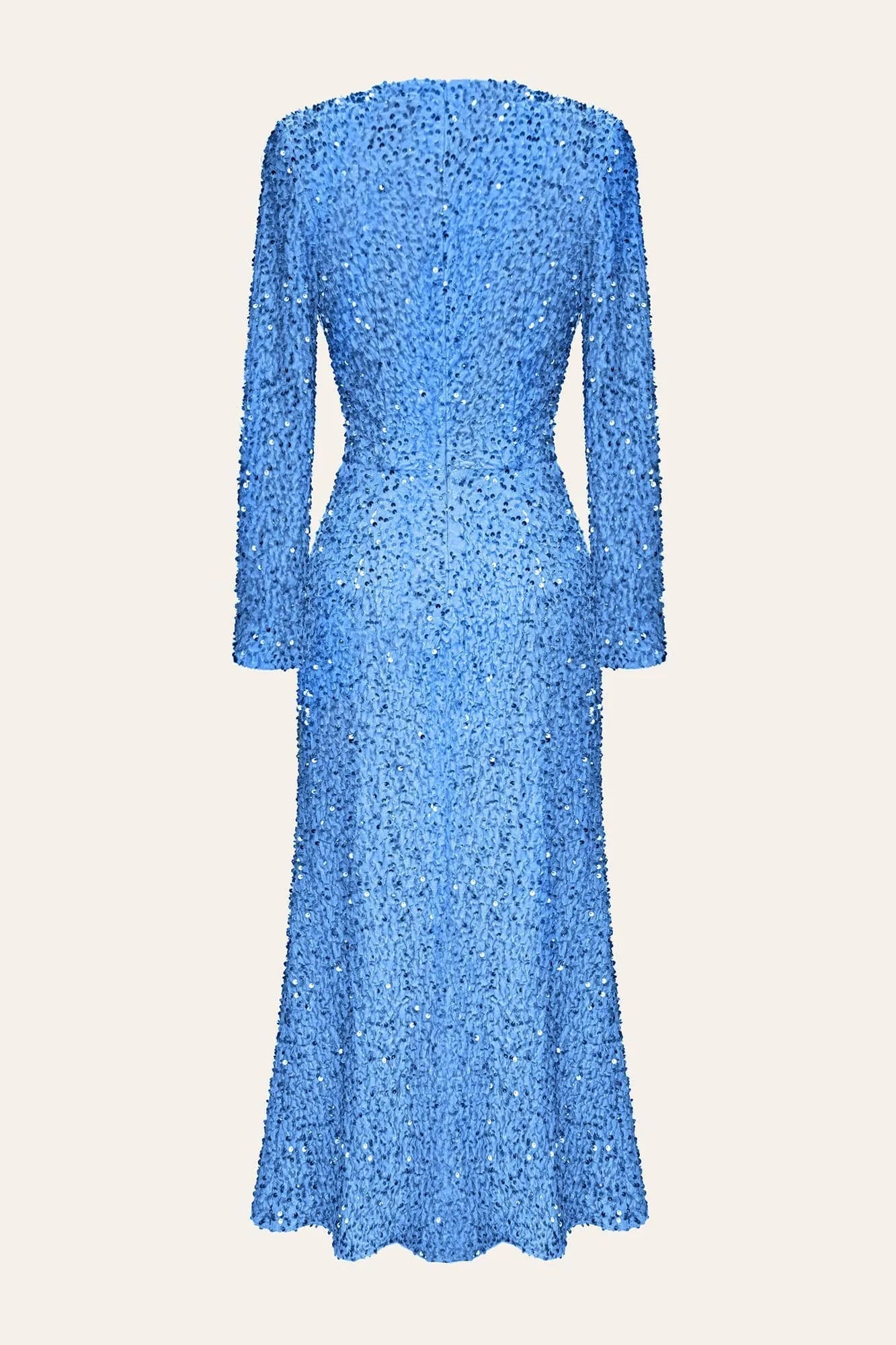 VESTIDO MIDI MAXI DE MANGA LARGA CON LENTEJUELAS