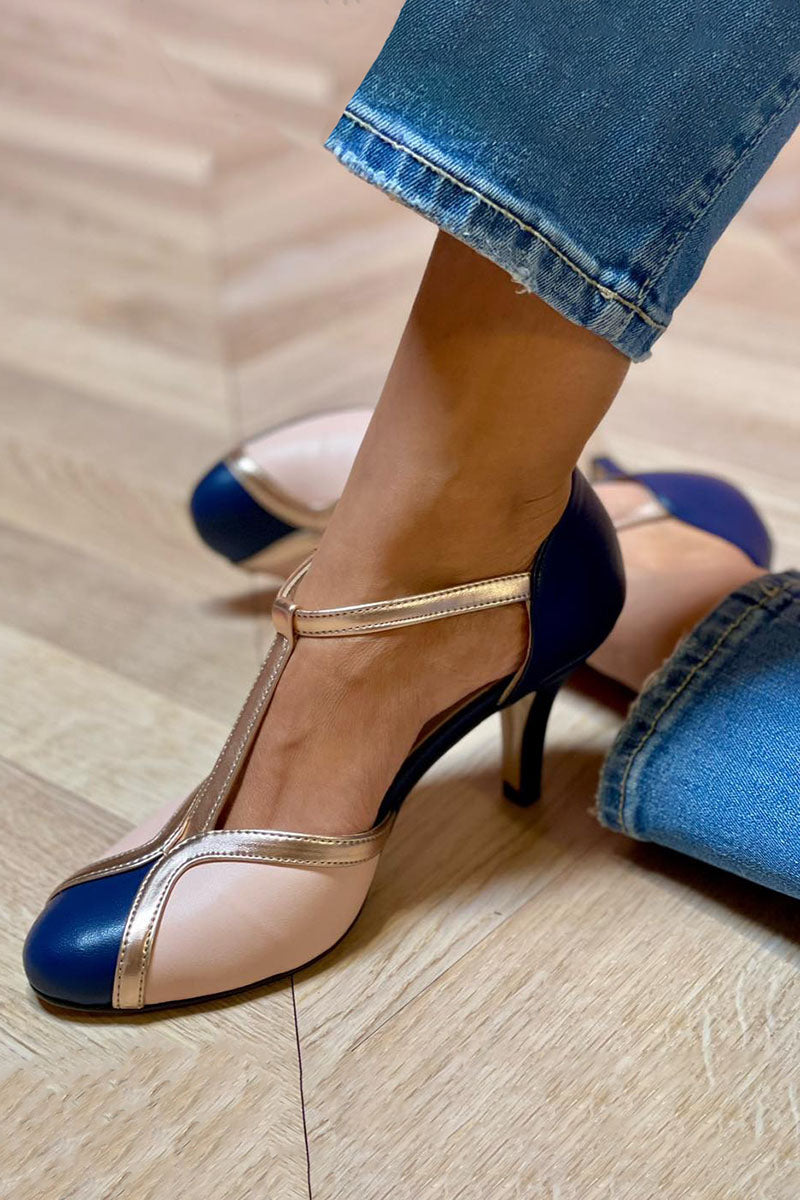 LAYA™ | ZAPATOS DE TACÓN CON CORREA EN T, PUNTA REDONDA, COLORIDOS Y CÓMODOS