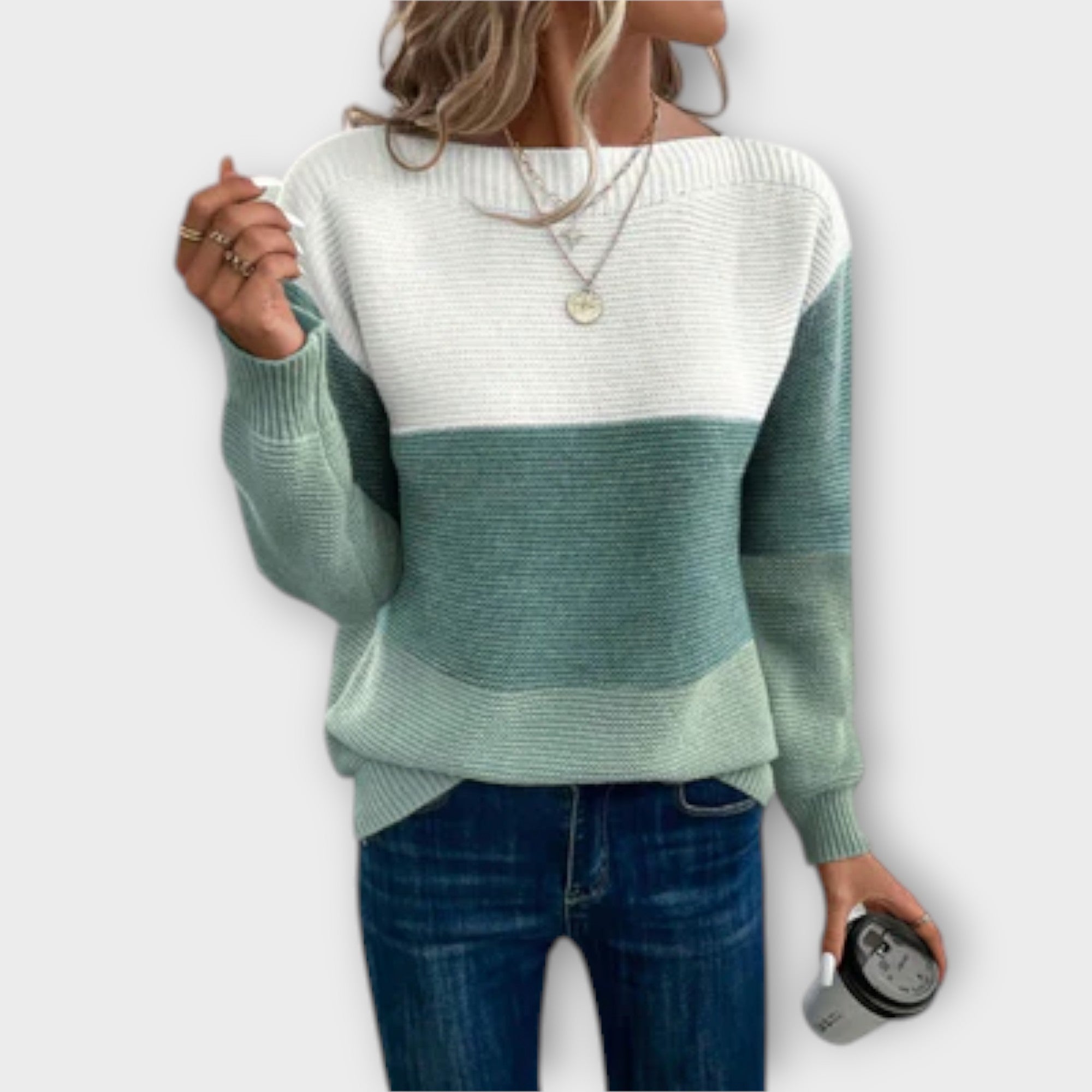 BERNA – SUÉTER PATCHWORK MODERNO Y ELEGANTE PARA MUJER