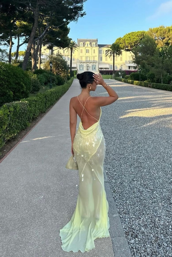 Aaliyah | Vestido Maxi Sin Mangas con Escote en V