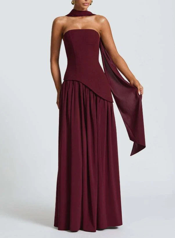 VESTIDO LARGO MOON  SIN TIRANTES
