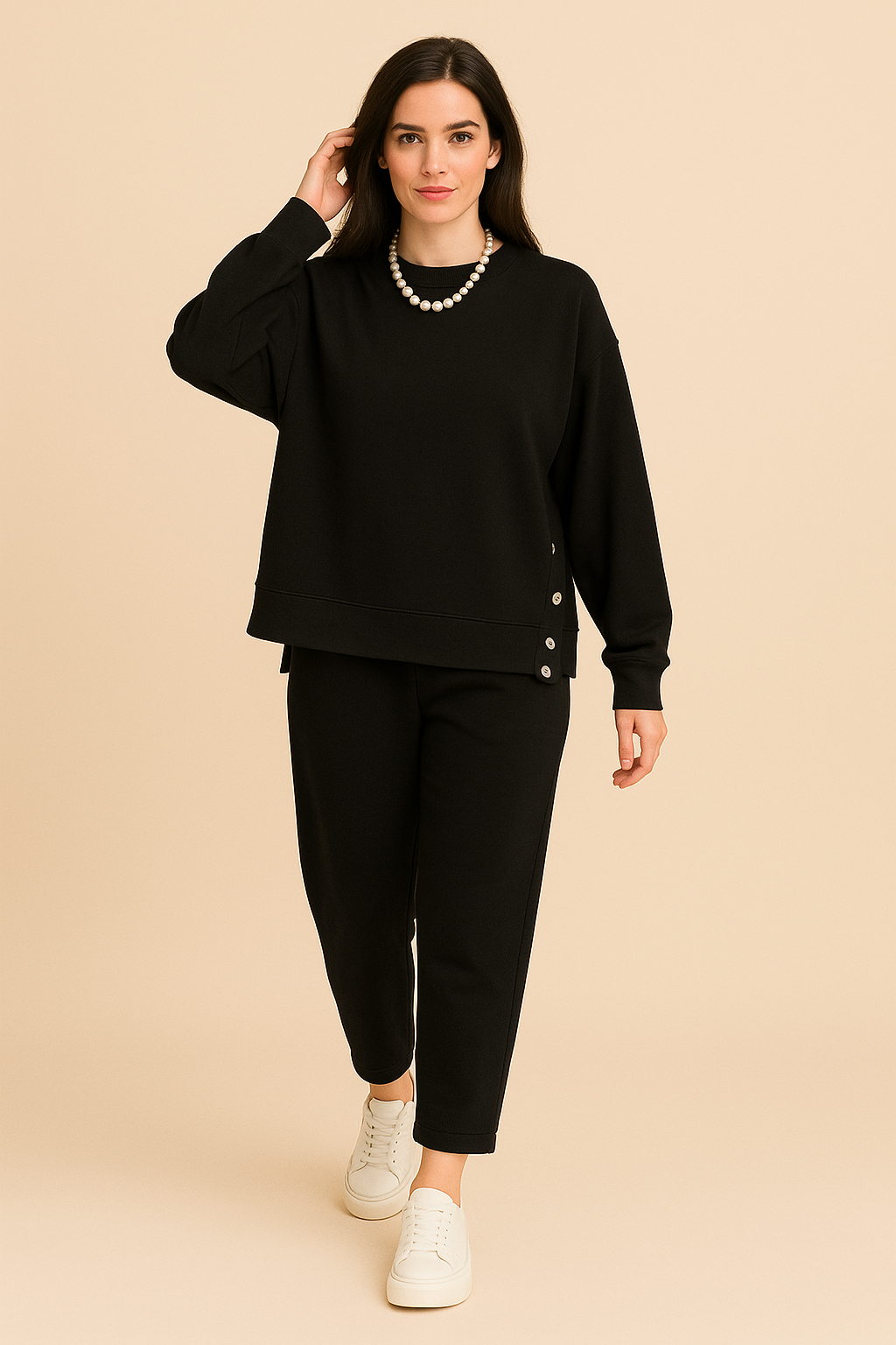 RAQUEL™ | CONJUNTO DE TRAJE DE CHAQUETA CON BOTONES Y PANTALONES DE DOS PIEZAS - ESTILO MODERNO