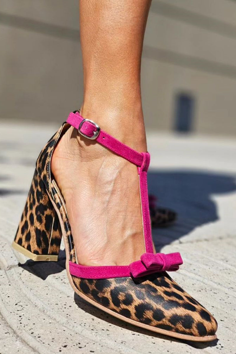 BEAUU™ | SANDALIAS CON ESTAMPADO LEOPARDO VERDE Y DETALLES DE COLOR