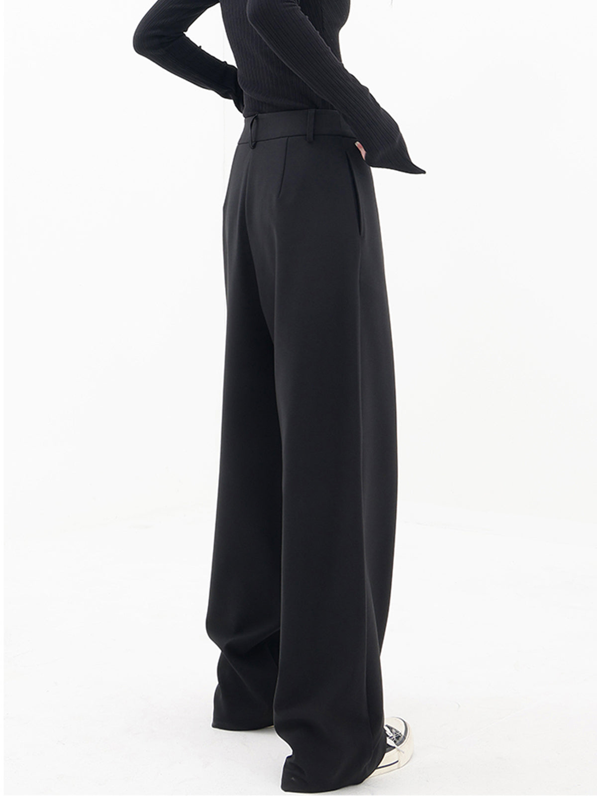 PANTALÓN MADRID  - ANCHOS DE PIERNA AMPLIA CON BOTONES ASIMÉTRICOS PARA MUJER