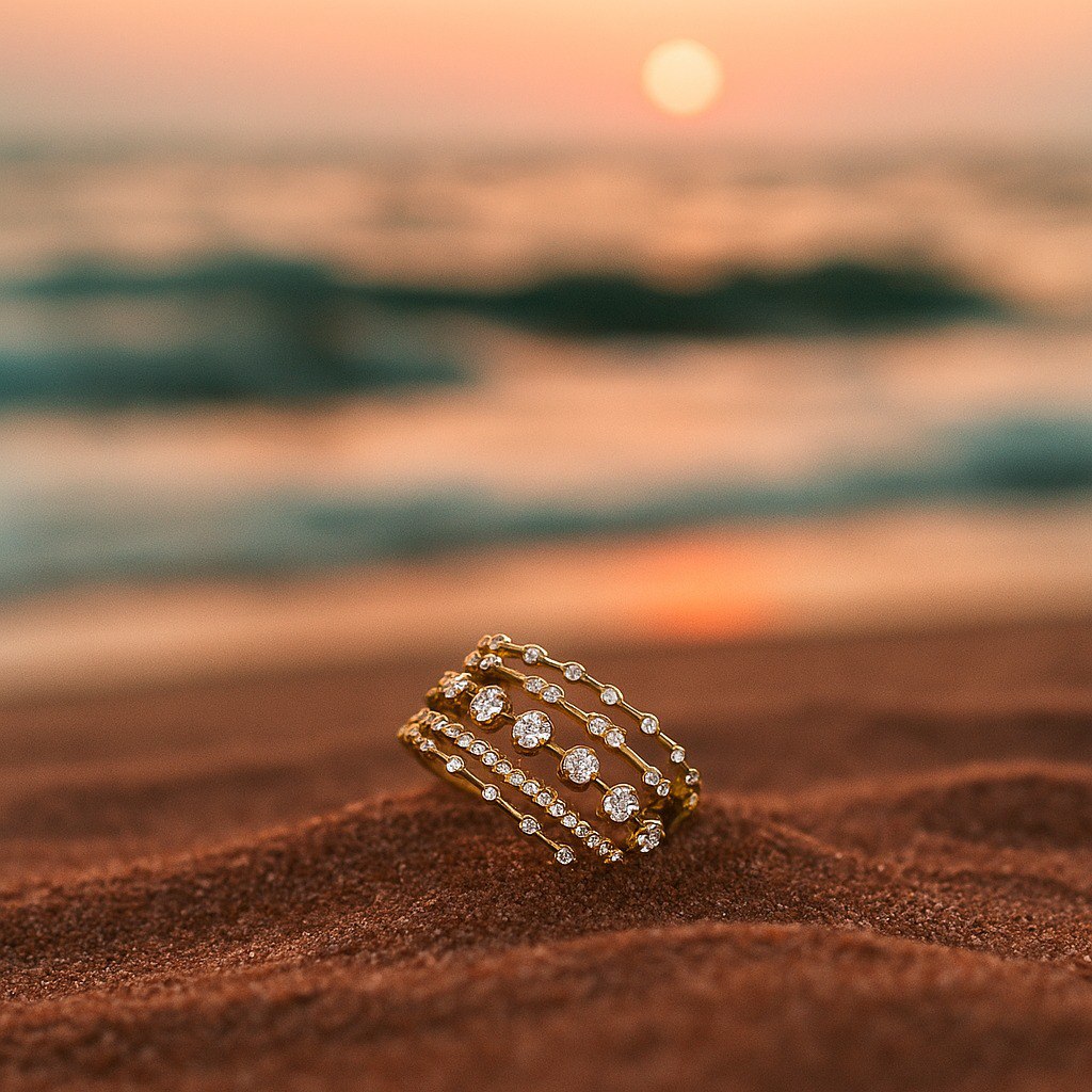 Anillo Pelagia Dorado con Diamantitos