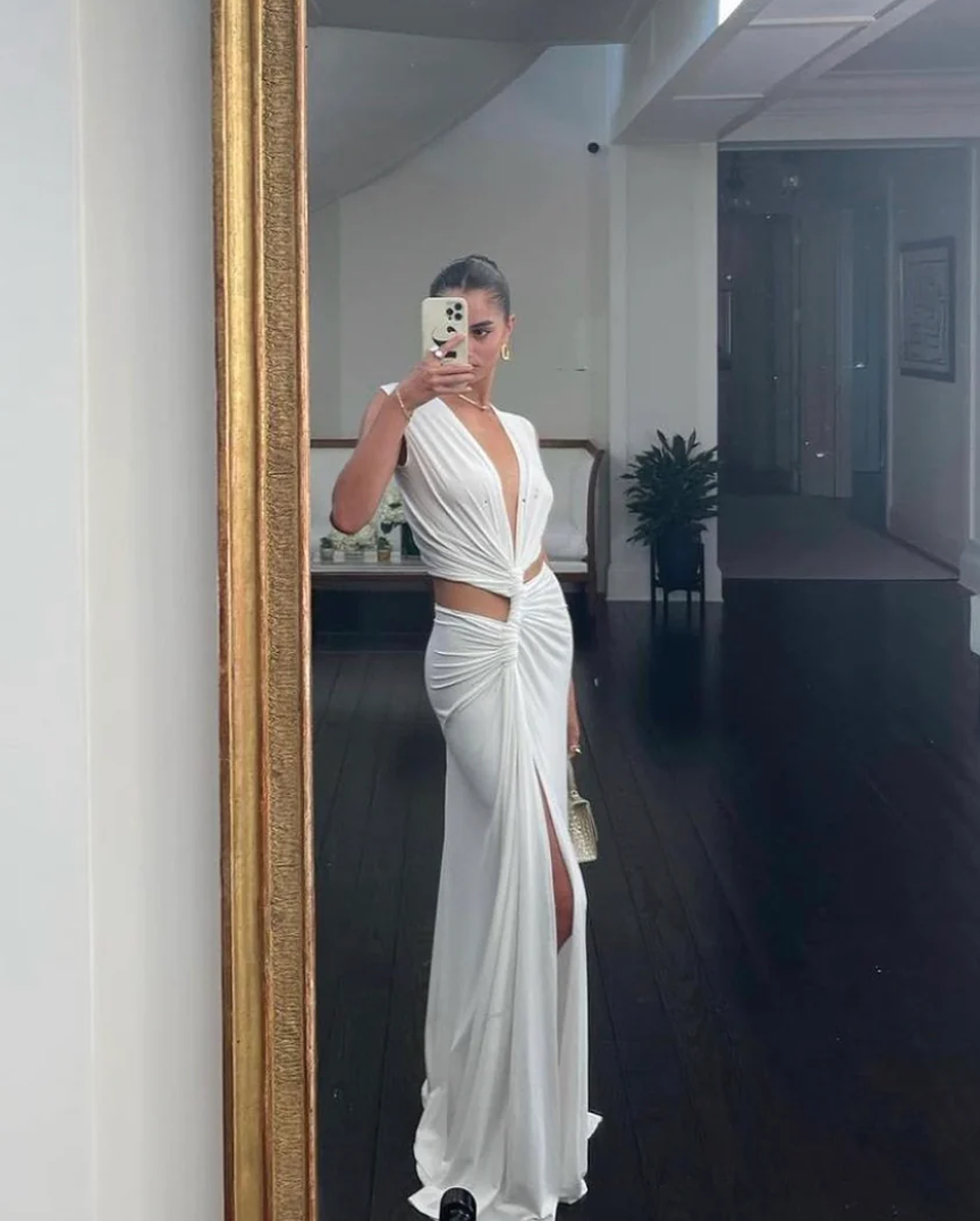 Briseis | Vestido Drapeado Tropical