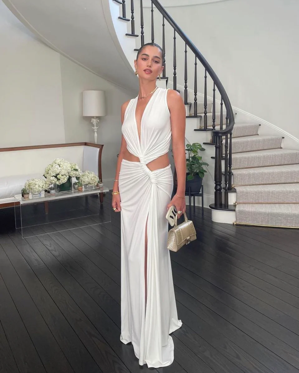 Briseis | Vestido Drapeado Tropical
