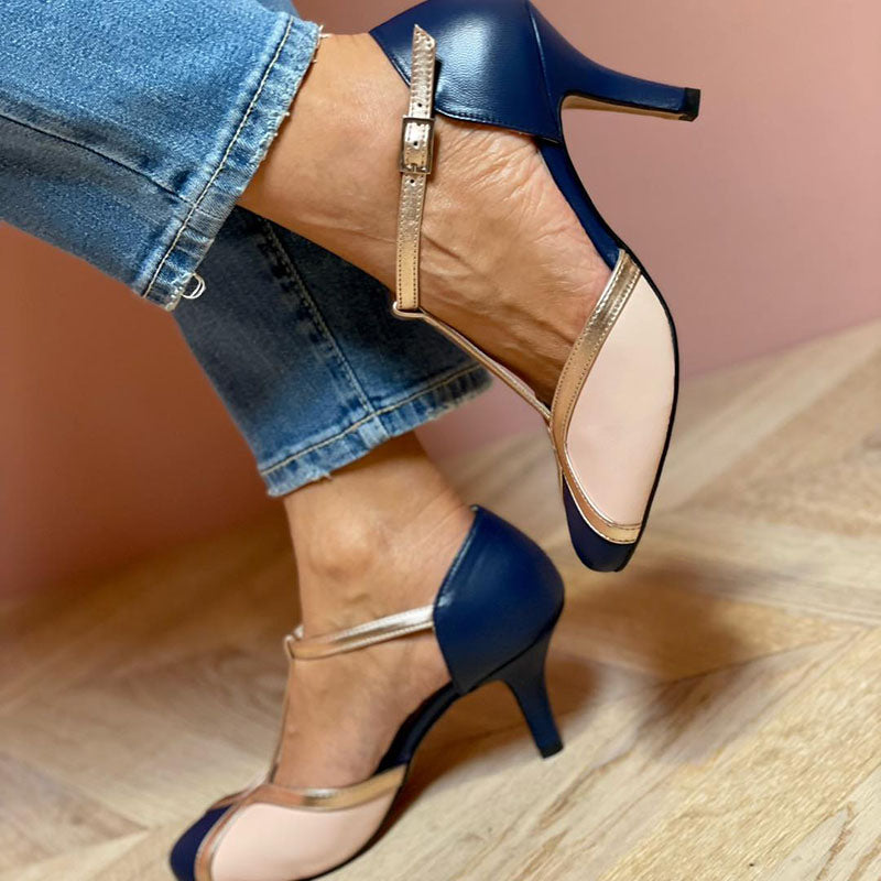 LAYA™ | ZAPATOS DE TACÓN CON CORREA EN T, PUNTA REDONDA, COLORIDOS Y CÓMODOS