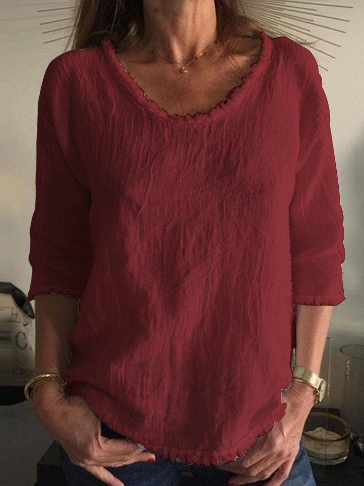 T-shirt casual in lino - Charleigh