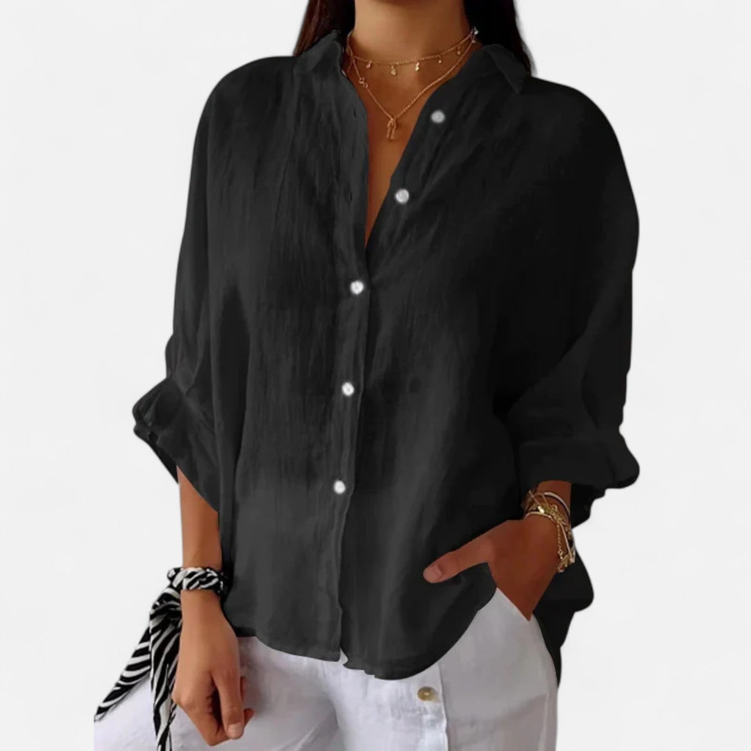 Old Monarchy | Camicia estiva da donna in lino - grazia senza sforzo, eleganza traspirante