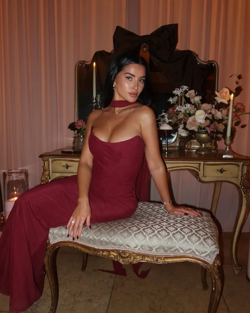 Aniyah | Vestido Maxi Bodycon Sin Tirantes