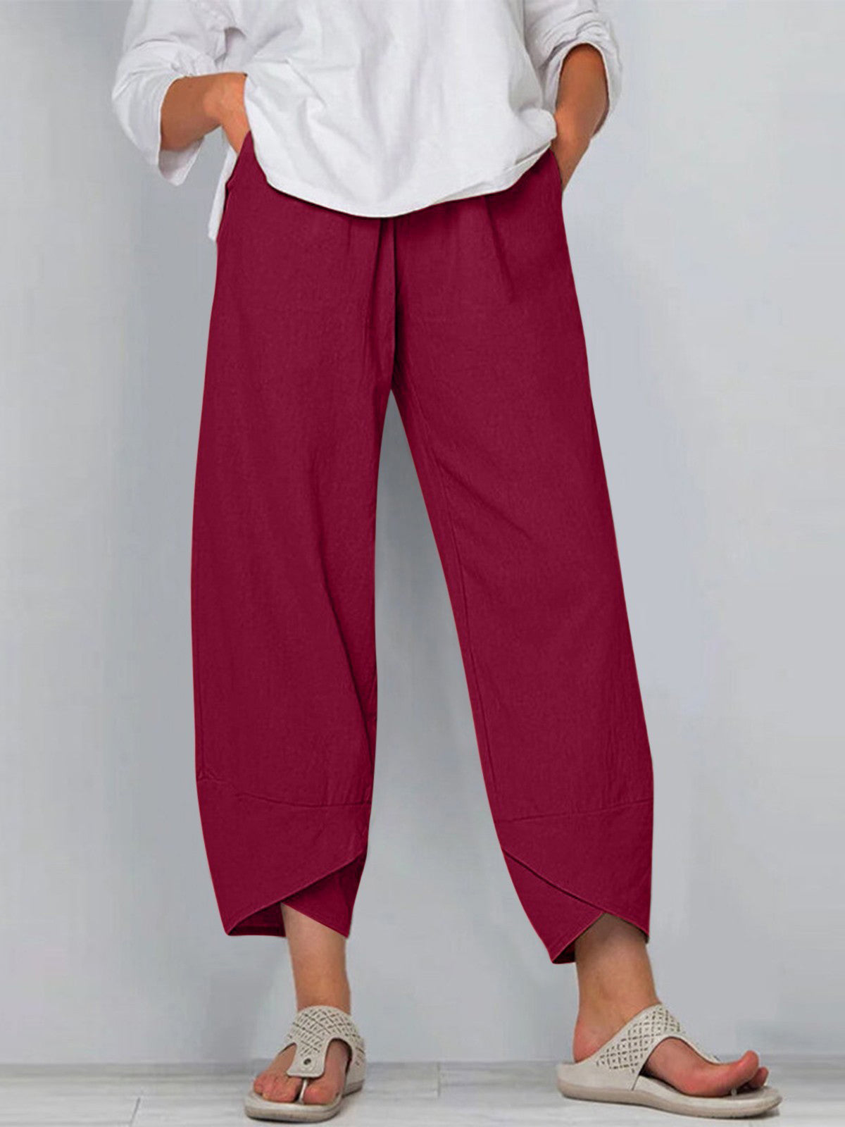 PANTALONES CASUALES NOVENA DE ALGODÓN Y LINO ECOLÓGICOS