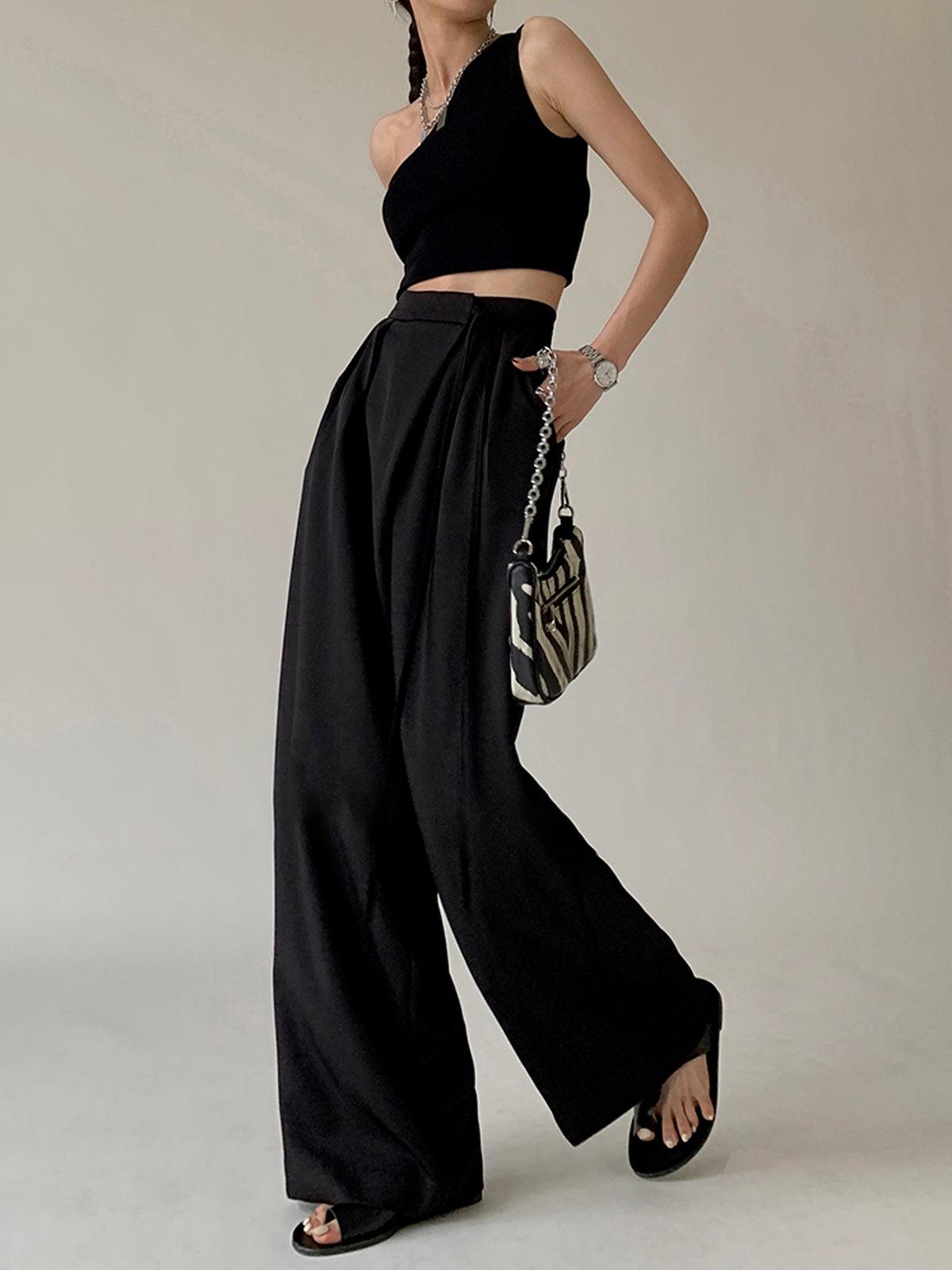 PANTALONES PALAZZO FLUIDOS CON CINTURÓN AJUSTABLE EN LA CINTURA