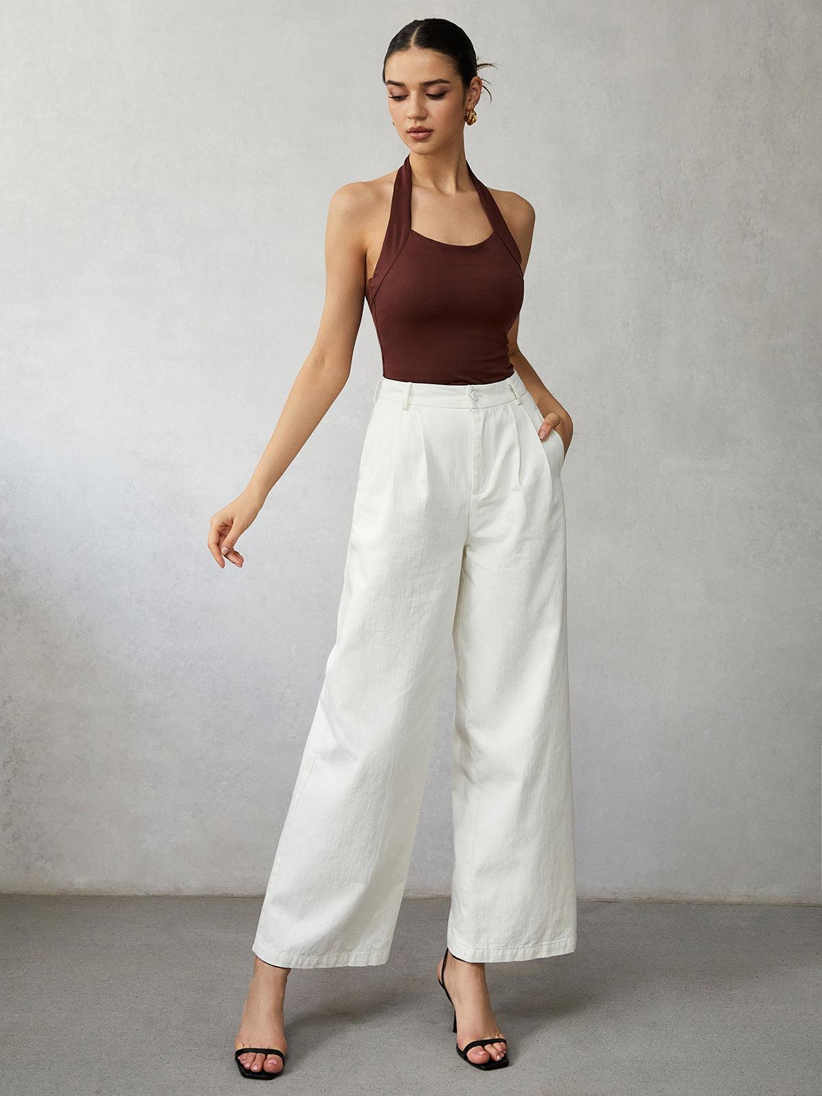 JEANS DE PIERNA ANCHA DE TIRO ALTO