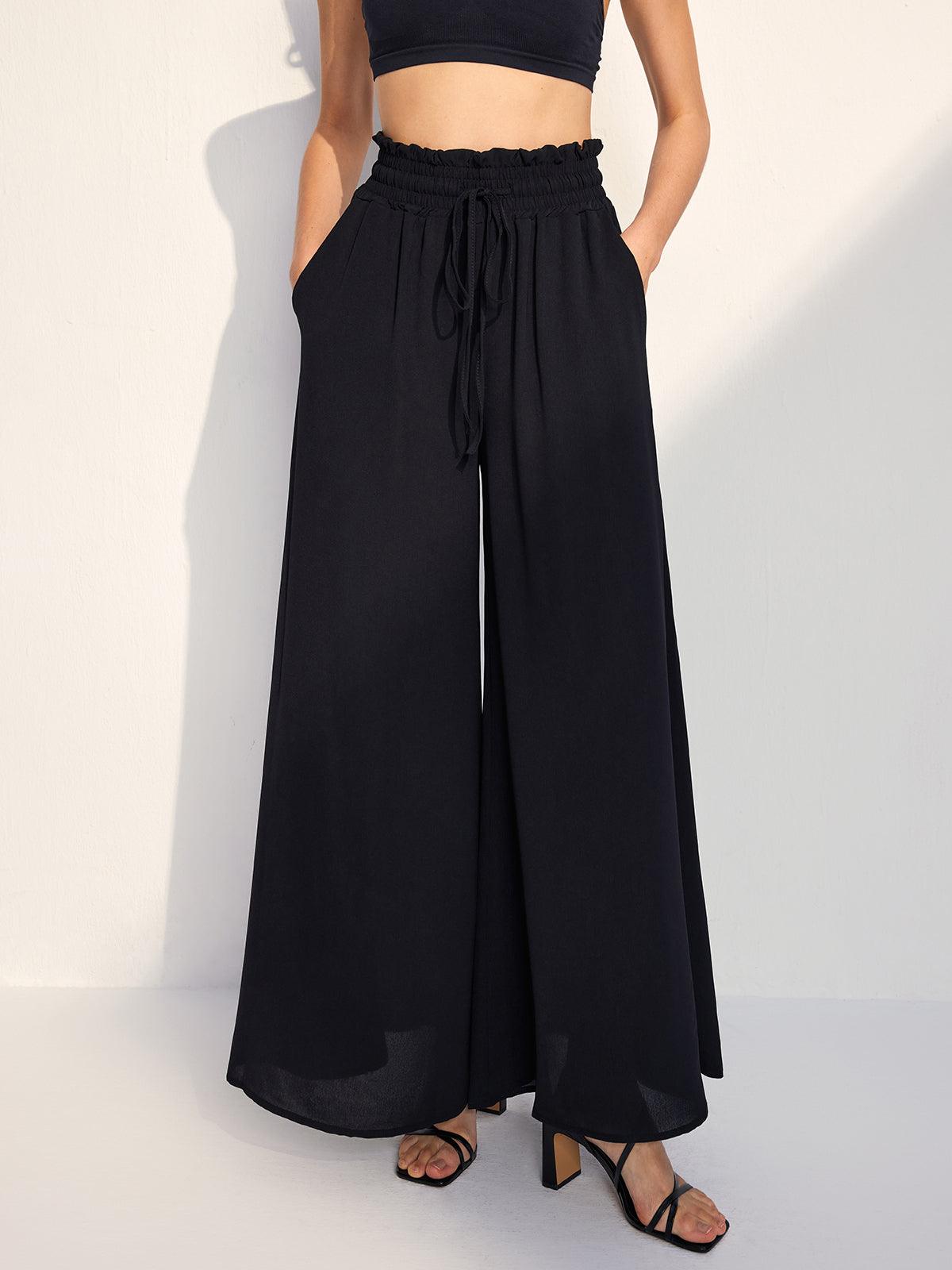 PANTALONES CASUALES CON CINTURA ELÁSTICA Y CORDÓN AJUSTABLE