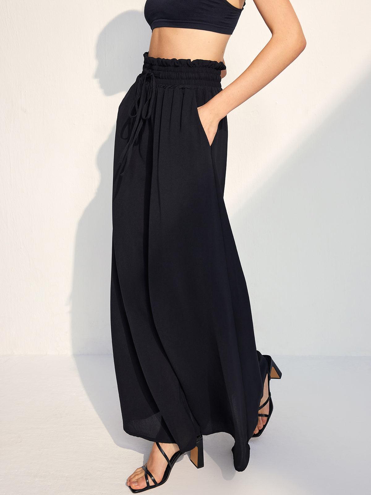 PANTALONES CASUALES CON CINTURA ELÁSTICA Y CORDÓN AJUSTABLE