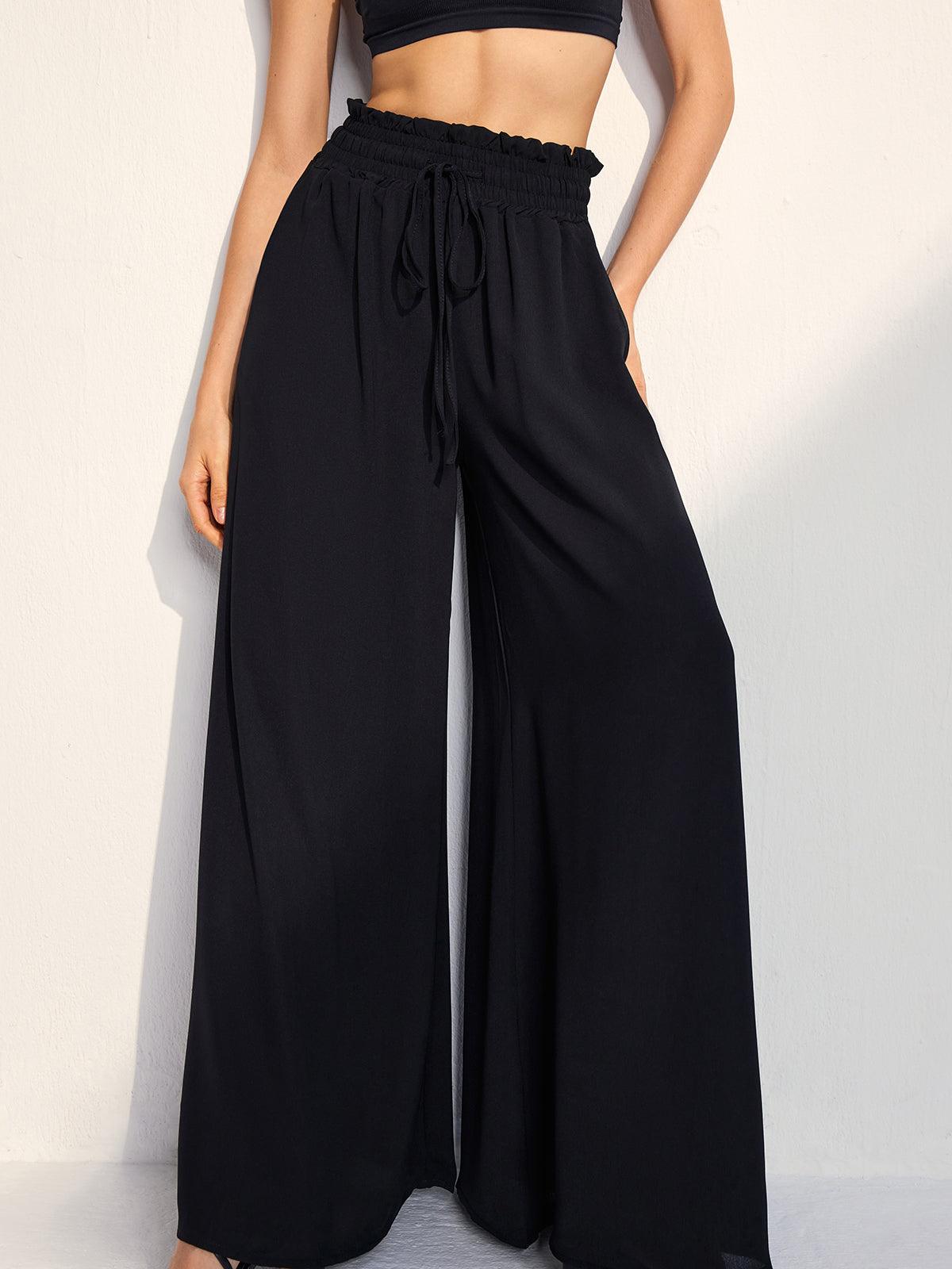 PANTALONES CASUALES CON CINTURA ELÁSTICA Y CORDÓN AJUSTABLE