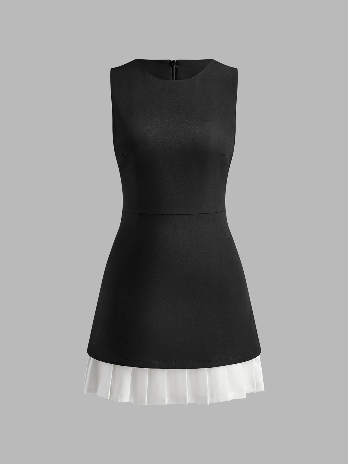 Arden | Vestido Corto Sin Mangas Bicolor con Pliegues