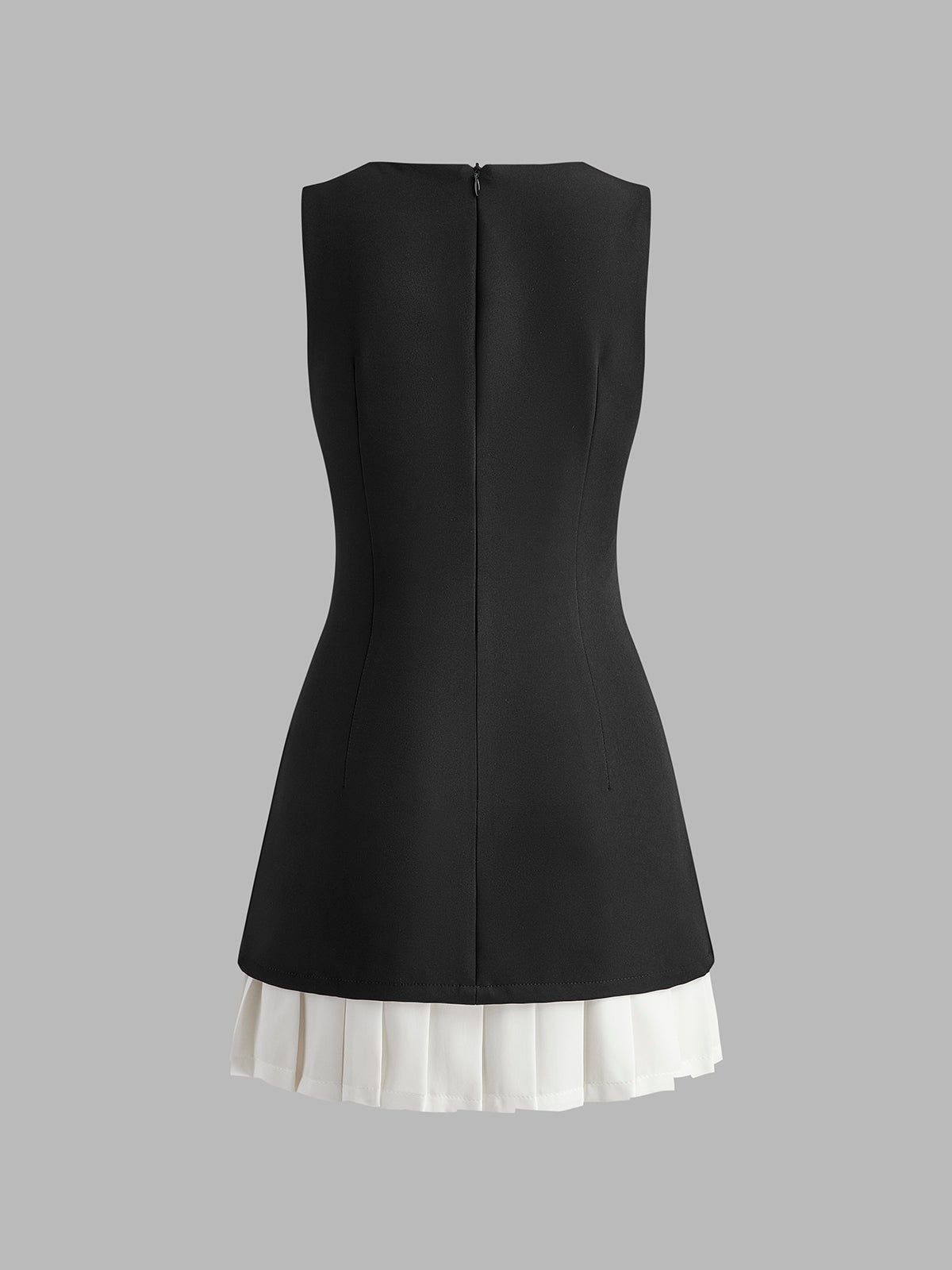 Arden | Vestido Corto Sin Mangas Bicolor con Pliegues