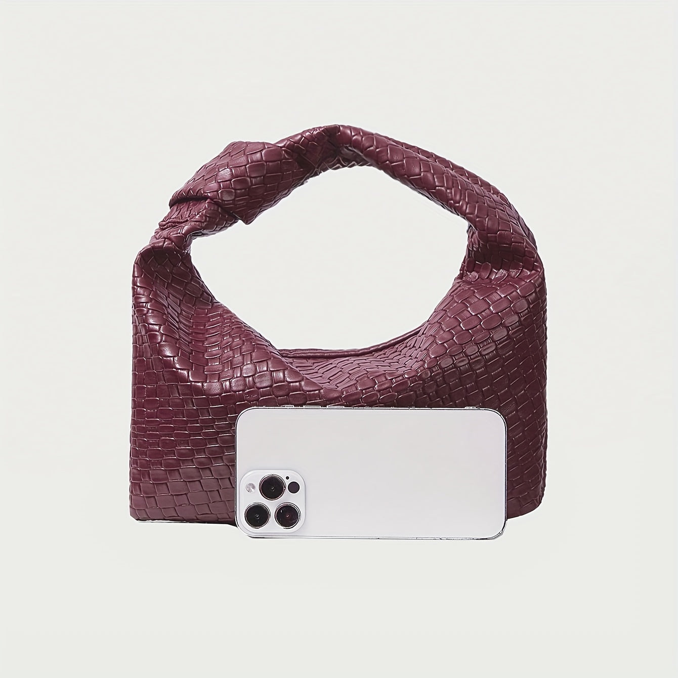 BOLSO TRENTO TEJIDO EN TRENZA CON NUDO Y TAMAÑO PEQUEÑO DE MANO