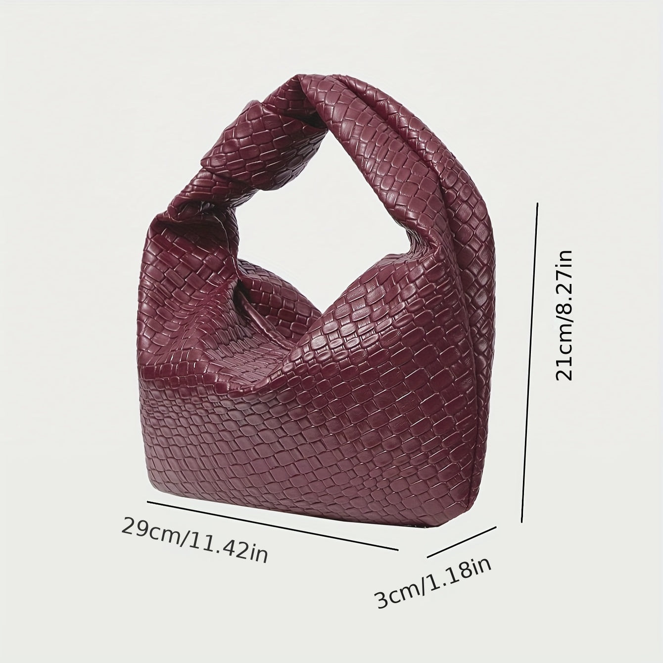 BOLSO TRENTO TEJIDO EN TRENZA CON NUDO Y TAMAÑO PEQUEÑO DE MANO