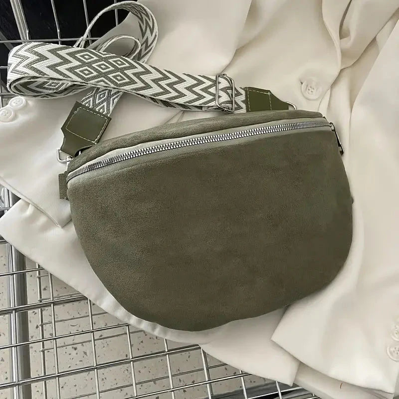 BUM BOLSO - ZIPPER - WIDE STRAP - CRESCENT BOLSO - CROSSBODY BOLSO