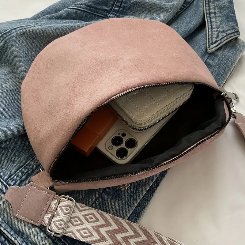 BUM BOLSO - ZIPPER - WIDE STRAP - CRESCENT BOLSO - CROSSBODY BOLSO