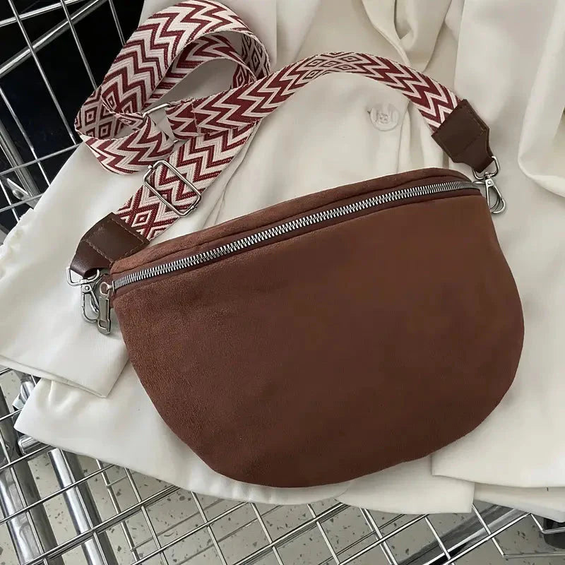 BUM BOLSO - ZIPPER - WIDE STRAP - CRESCENT BOLSO - CROSSBODY BOLSO