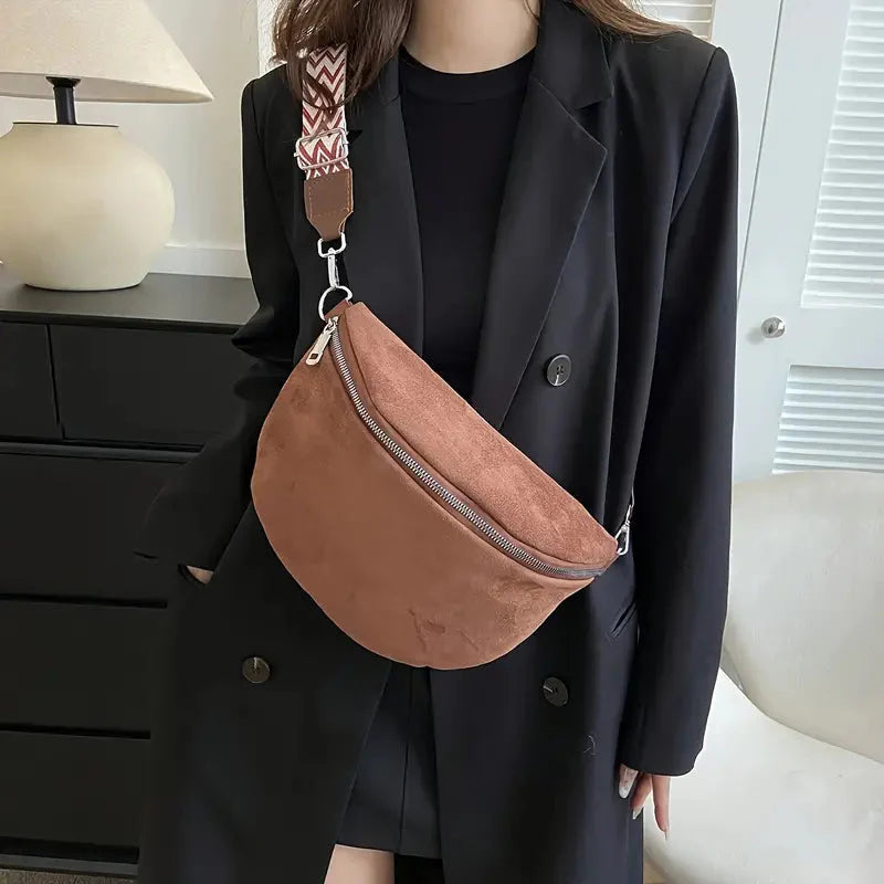 BUM BOLSO - ZIPPER - WIDE STRAP - CRESCENT BOLSO - CROSSBODY BOLSO