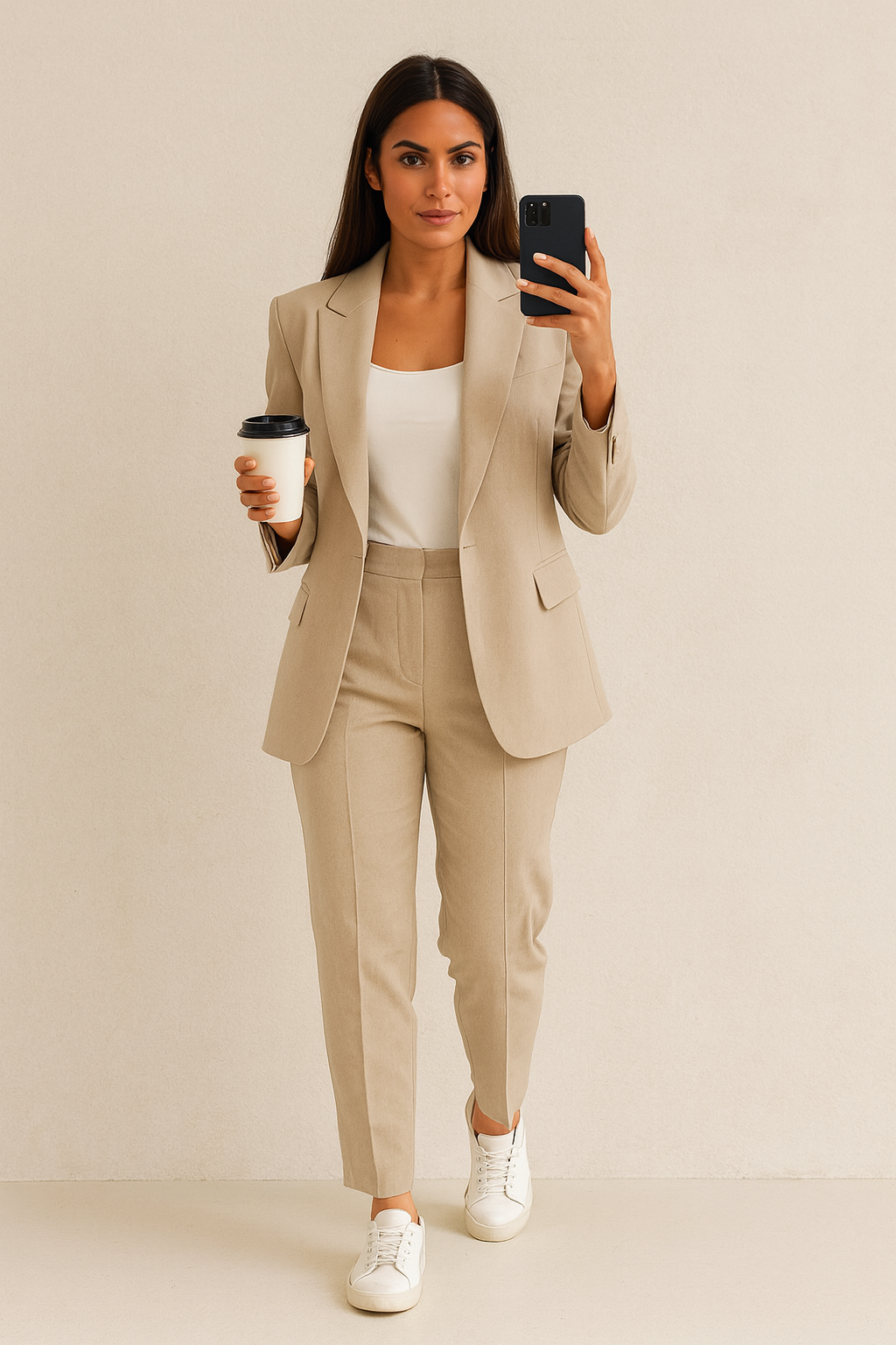 EVA™ | CONJUNTO ELEGANTE DE MUJER CON AMERICANA ESTRUCTURADA Y PANTALÓN AMPLIO