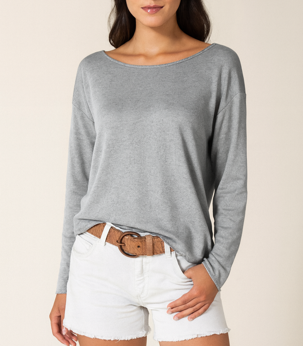 ALEXA – ELEGANTE SUÉTER LIGERO DE CUELLO REDONDO
