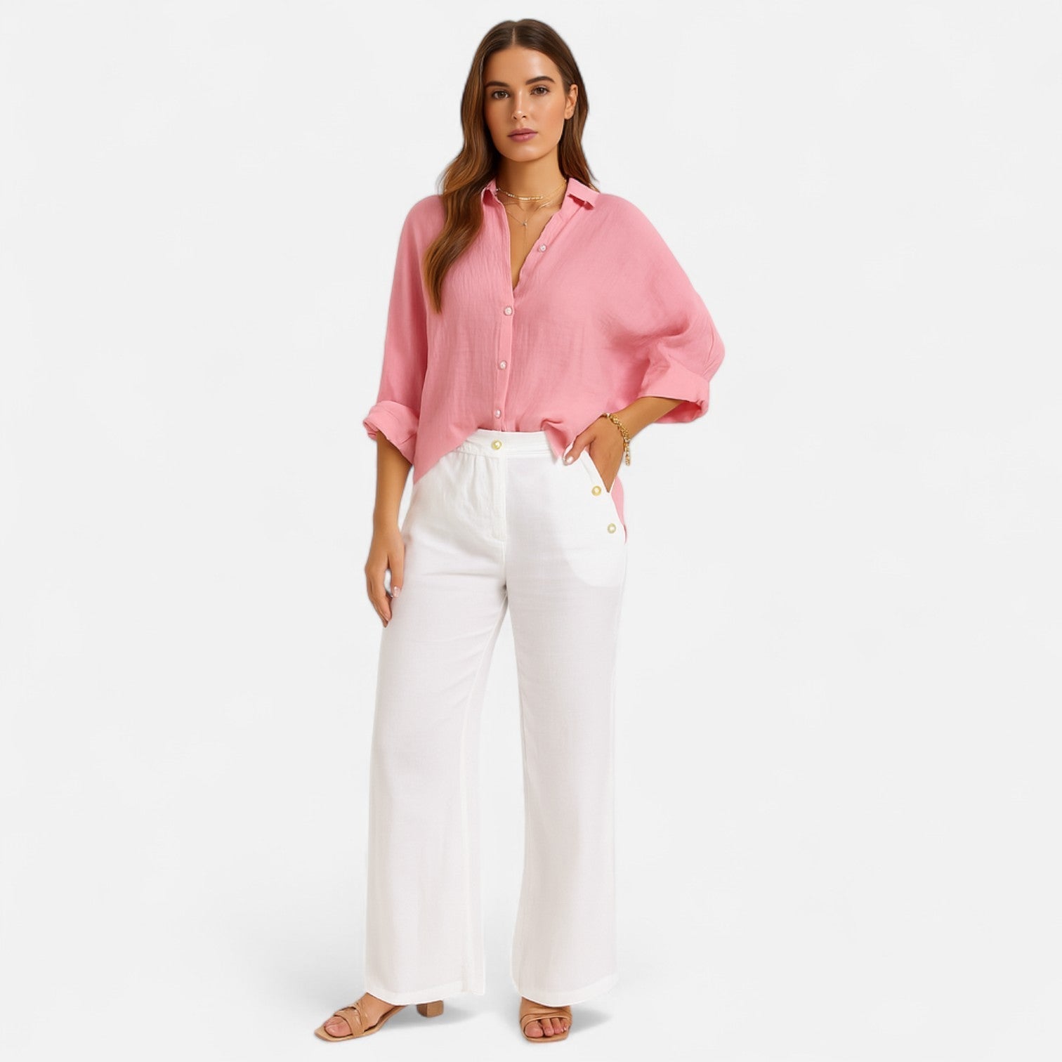 Old Monarchy | Camicia estiva da donna in lino - grazia senza sforzo, eleganza traspirante